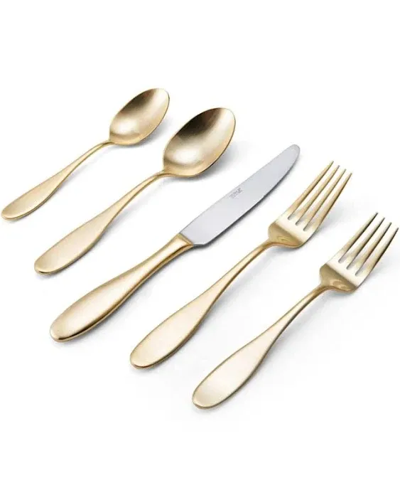 Ashwell Gold Plated 20 Piece Flatware Set, Service for 4