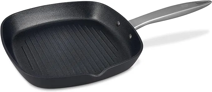 Zyliss Ultimate Pro Nonstick Grill Pan - Hard Anodized Grill Pan with Pour Spout - Non-Stick Stainless Steel Cookware - Scratch-Resistant and Dishwasher-Safe Pan - 10 inches