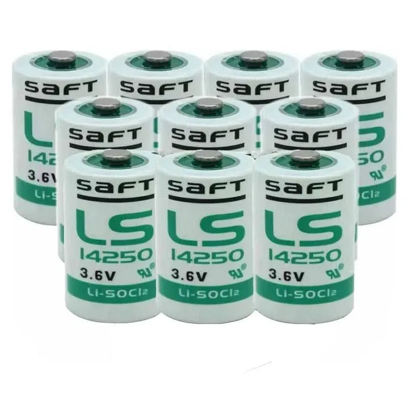 LS14250 1/2 AA 3.6v Lithium Battery 14250 Replaceable Battery for SAFT LS14250 1200mAh(Pack of 10)