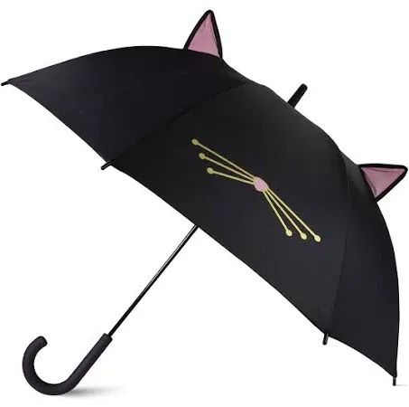 kate spade new york Large Lightweight Travel Umbrella, Black Cat