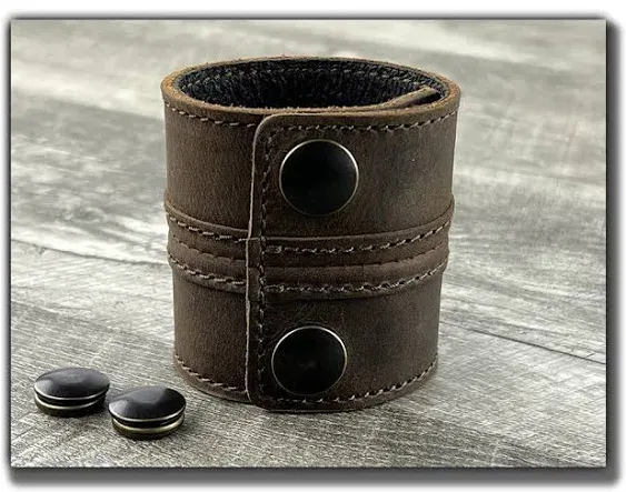 Straight Up - Whiskey Brown Leather Cuff