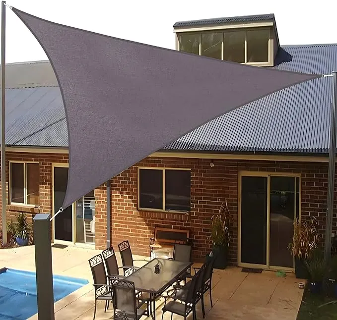 SUNLAX Sun Shade Sail, 13x13x13 Dark Grey (Gray) Triangle Canopy Shades for Outdoor Patio Pergola Cover Sunshade Sails UV Blocki