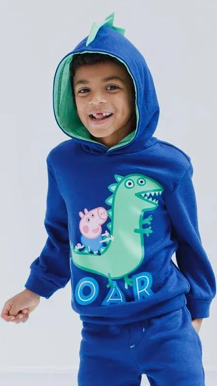 Peppa Pig George Toddler Boys Fleece Pullover Hoodie & Jogger Pants Blue 4T