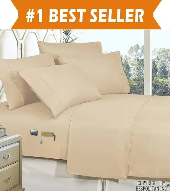 Elegant Comfort 4-Piece Queen- Smart Sheet Set! Luxury Soft 1500 Thread Count ...