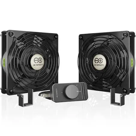 AC Infinity Axial S1225D, Dual 120mm Muffin Fan with Speed Controller, for Doorw