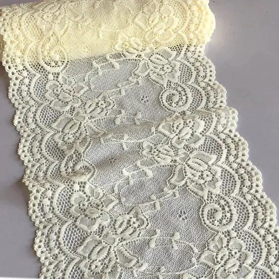 LaceRealm Floral Stretchy Lace Elastic Trim Fabric