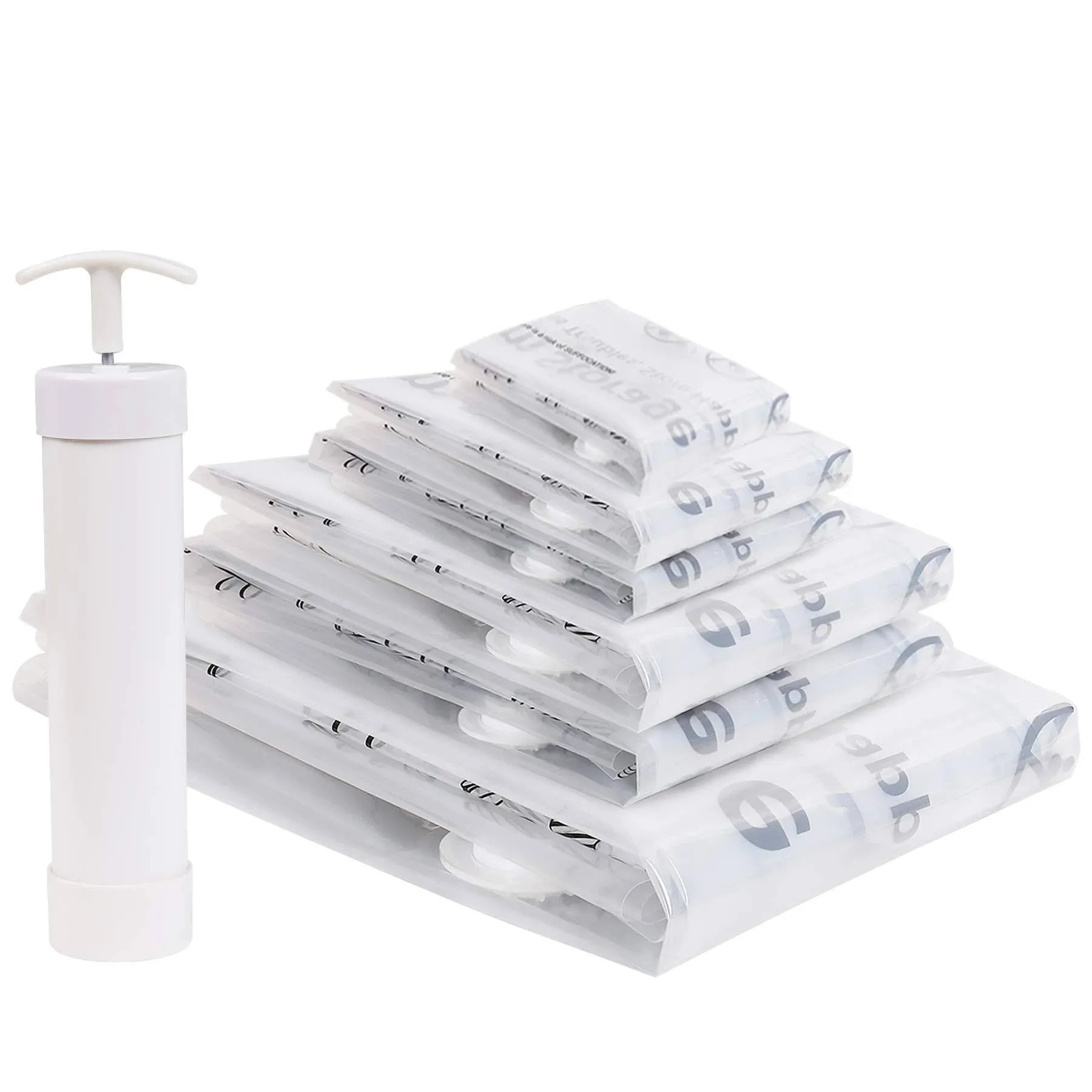 Vacuum Storage Bags, Compressed Air by Sitting, No Pump Needed, Double-Color