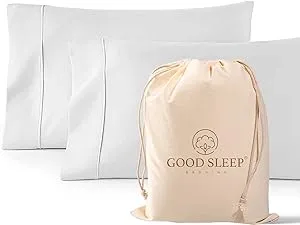 1000 TC White King Pillowcases Set of 2 100% Egyptian Cotton Pillow Cases with Long Staple Cotton & Sateen Weave, Silky Soft Hotel - Like Bed Pillow Covers for Comfy Sleeping, Snug Fit