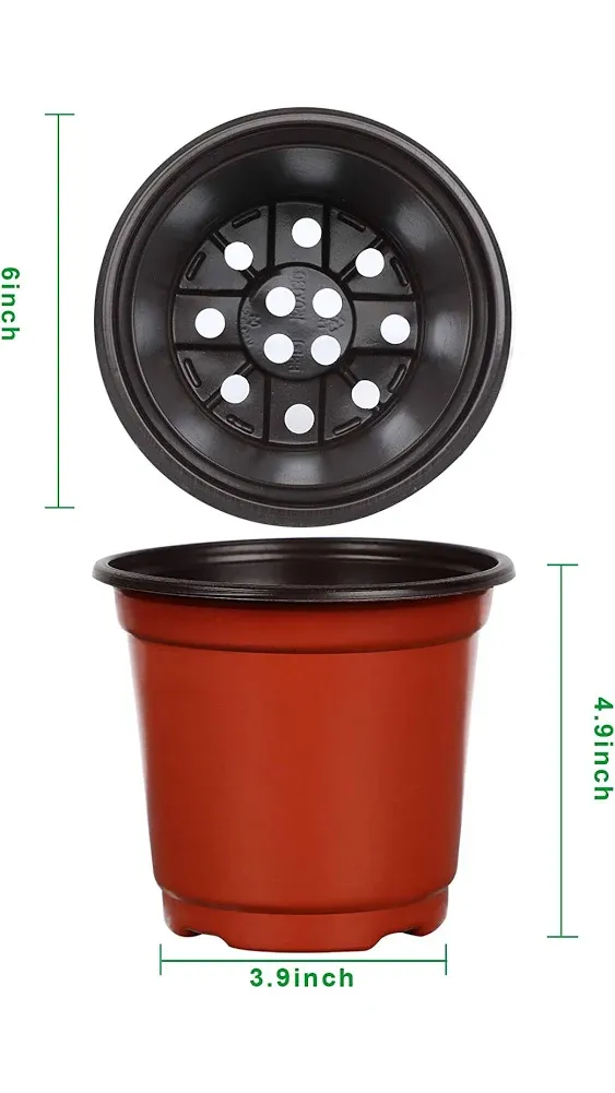 Augshy 110 6" Plastic Nursery Pots| Seed Starting Pots