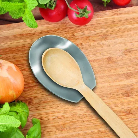 Oggi Stainless Steel Spoon Rest, 5.25 inch by 3.5 inch (7635.)