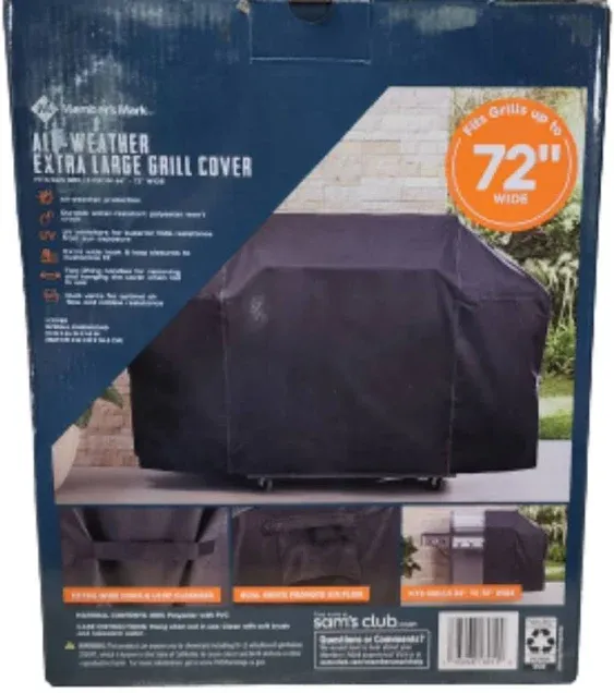 Member's Mark All Weather Extra Large Grill Cover, 66" - 72" Wide, Black