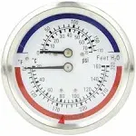 Pic Gauges TRI-RC-3.25R-3.00-D 0/75 PSI Tridicator with 3-1/4" Dial