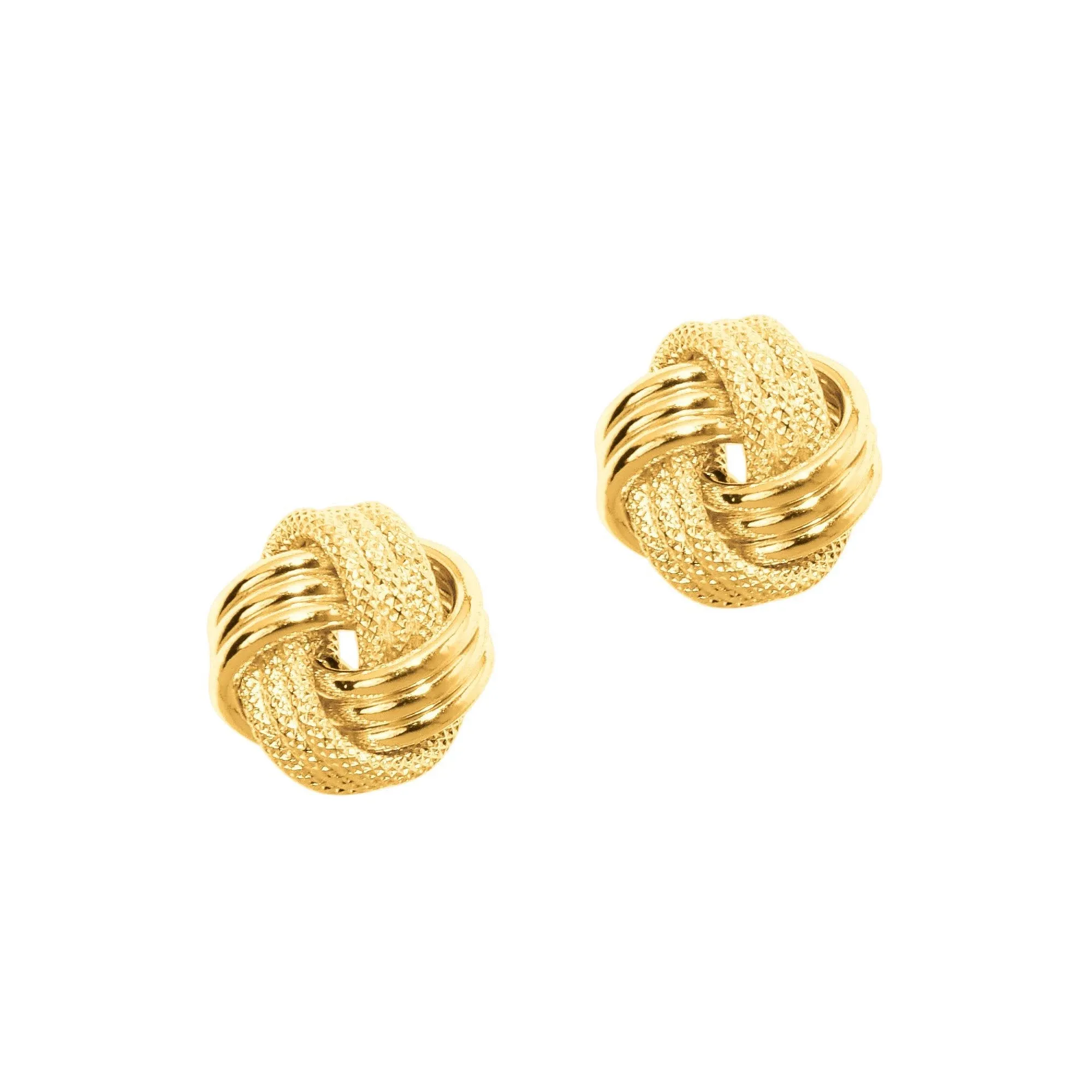 14K Yellow Gold Diamond Cut/ Textured Earring with Push Back Clasp