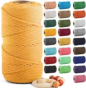 Macrame Cotton cord  5mm 100m, Craft Macrame string, Braided rope for macrame