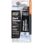 Permatex Black Silicone Adhesive Sealant (3 oz.) - 2 Pack (81158-2)