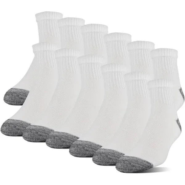 Gildan Men's Adult Half Cushion Terry Foot Bed Ankle Casual Socks