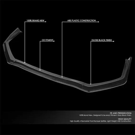 DNA Motoring CS-Style Front Bumper Lip Spoiler for 15-20 WRX STI Sedan