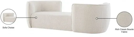 Hilton Boucle Fabric Chaise Lounge