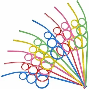 ~ 12 ~ Crazy Loop Straws -Value Pack - Assorted Color