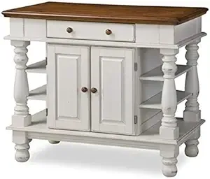 Bowery Hill Traditional Wood Kitchen Island in Off White/Oak