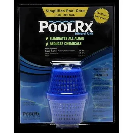 PoolRX Pool Unit #101001 6 Month Algaecide Treats 7.5k-20k gallons, Blue