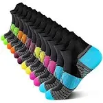 PAPLUS Compression Running Socks Women (6 Pairs), Ankle Athletic Socks Low Cut w