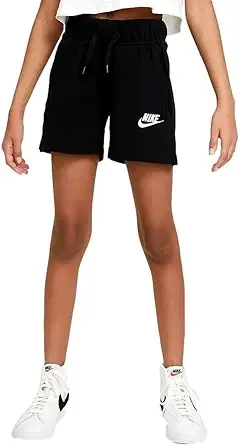 Nike NSW Club French Terry Shorts (Little Kids/Big Kids) Black/White