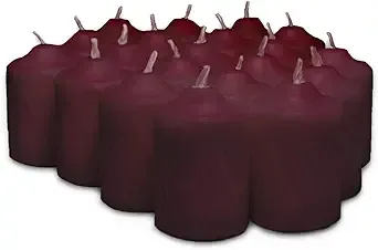 Burgundy Mulberry Scented Votive Candles - 15 Hour Long Burn Time - Textured