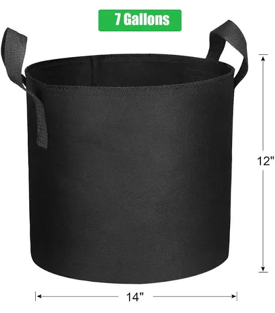 20-Pack 7 Gallon Grow Bags Heavy Duty Aeration Fabric Pots with Handles300G T...