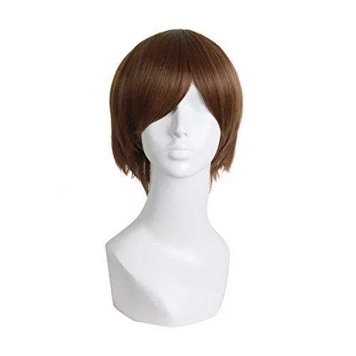 MapofBeauty 12 inch Short Straight Wig Cosplay Costume Wig (Golden Orange)