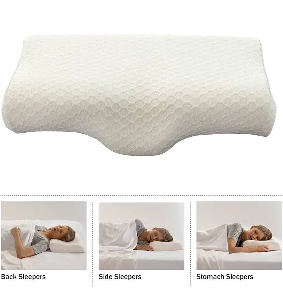 Home-Complete Memory Foam Neck Pillow for Side, Back, and Stomach Sleepers 3.15 lb