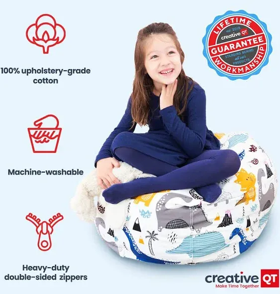 Creative qt Stuffed Animal Storage Bean Bag Chair - Stuff 'n Sit Organization for ...