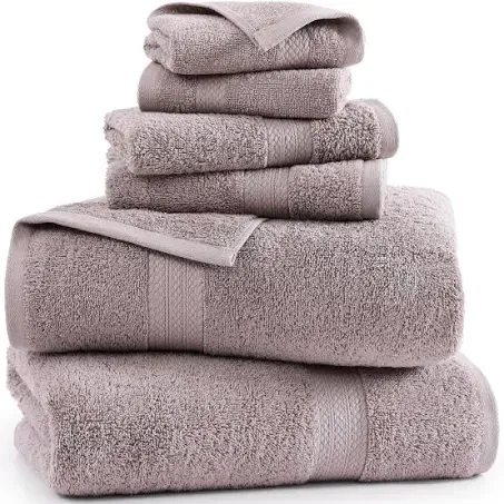 LANE LINEN Bath Towels for Bathroom Set - 100% Cotton Towels Set, 6 Pc Absorbent Towel Sets for Bathroom, Quick Dry Bath Towels Set, 2 Bath Towels for Adults, 2 Hand Towel, 2 Wash Cloths - Platinum