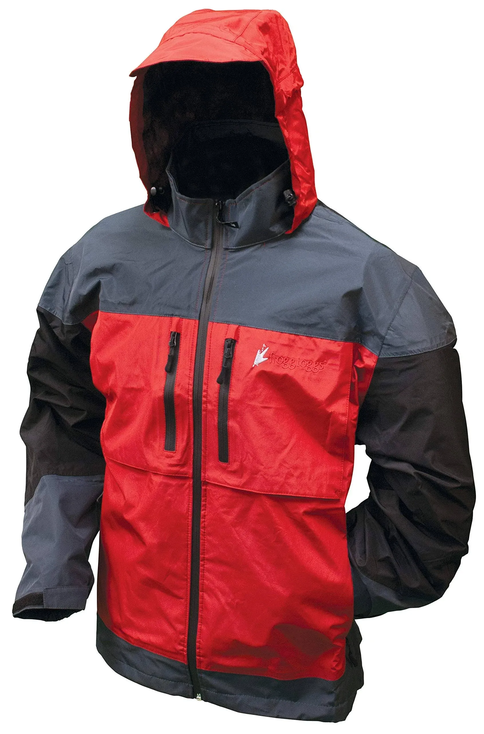 Frog Toggs NTG65120-11077<wbr/>SM Toadz Anura Rain Jacket Red/Gray/Black Small