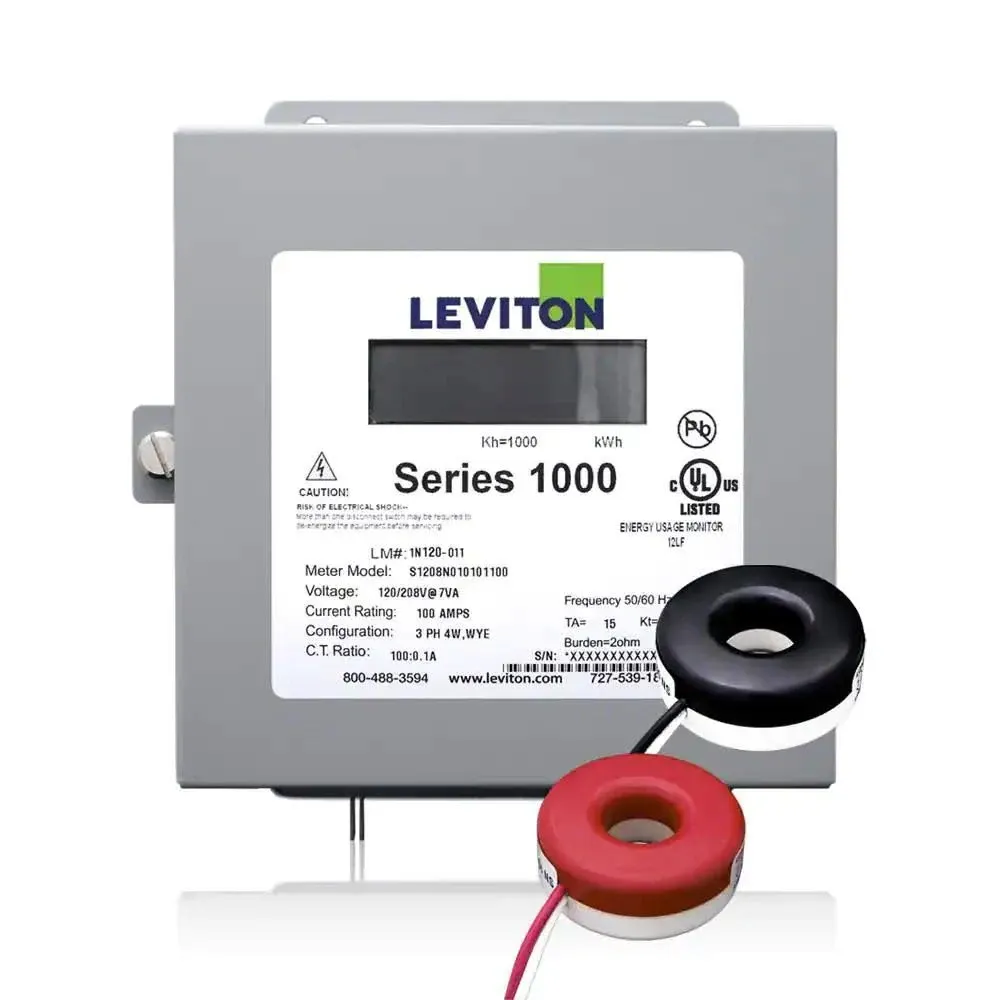 Leviton 1K240-1SW Series 1000 120/240V 100A 1P3W Indoor Kit with 2 Solid Core CTS