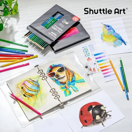 Shuttle Art 80 Regular Colored Pencils, Colored Pencils for Adult Coloring, Soft Core Color Pencils, Coloring Pencils for Adults Kids Artists