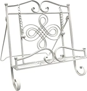 Metal Swirl Cookbook Stand (White)