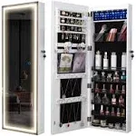 Lvsomt LED Mirror Jewelry Cabinet