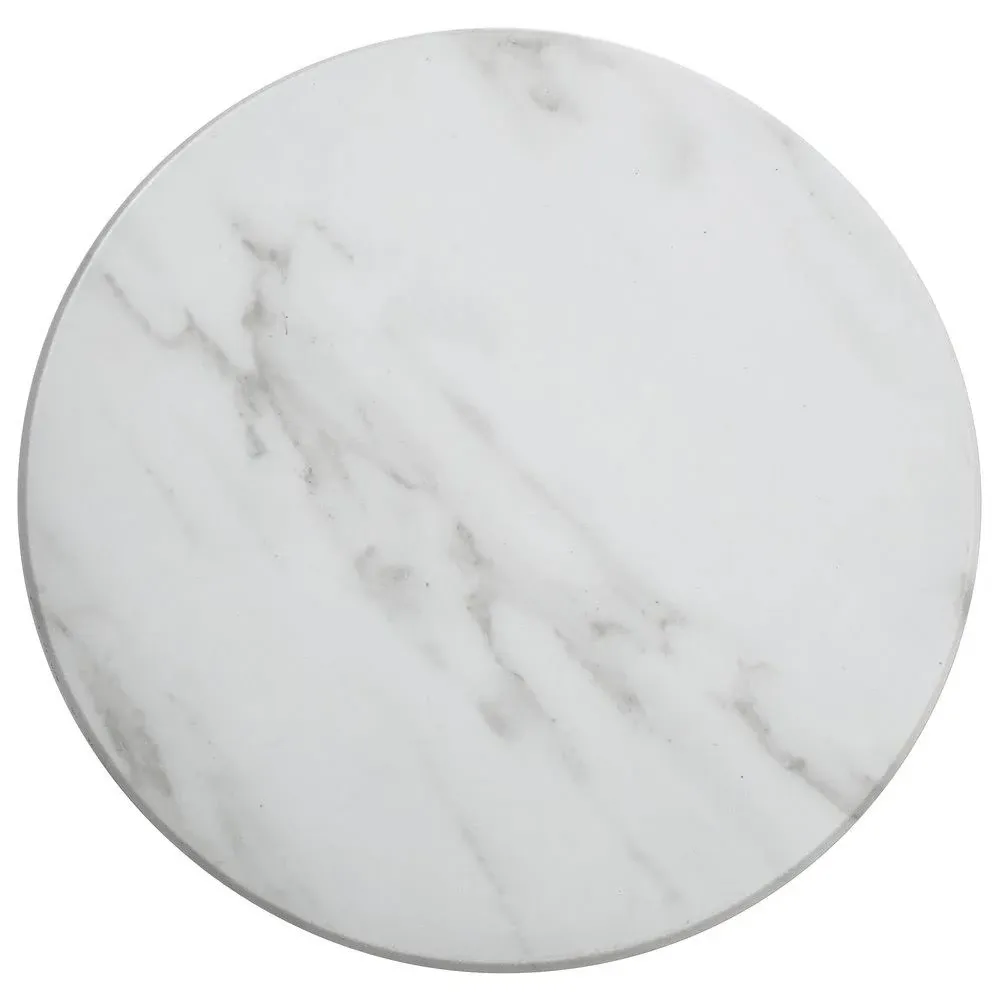 American Metalcraft MW171 Marble Melamine Serving Board, 17-1/4" Dia X 1-1/8"H, Round, White