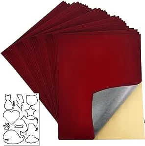 20 Pcs Self Adhesive Velvet Sheet,Self-Adhesive Flannel Fabric for Jewelry Box Lint Lining Sticky,Size:8.8X11.8 Inches(Dark Red)