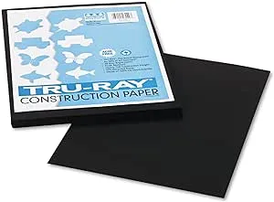 Pacon 103029 Tru-Ray Construction Paper, 76 lbs., 9 x 12, Black, 50 Sheets/Pack