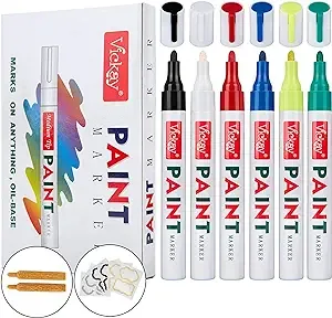 Paint Marker for Rock Painting-Stone, Ceramic, Metal, Glass, Wood,Set of 6 Medium Point Paint Pens High Volume Ink High Volume Ink for DIY Craft