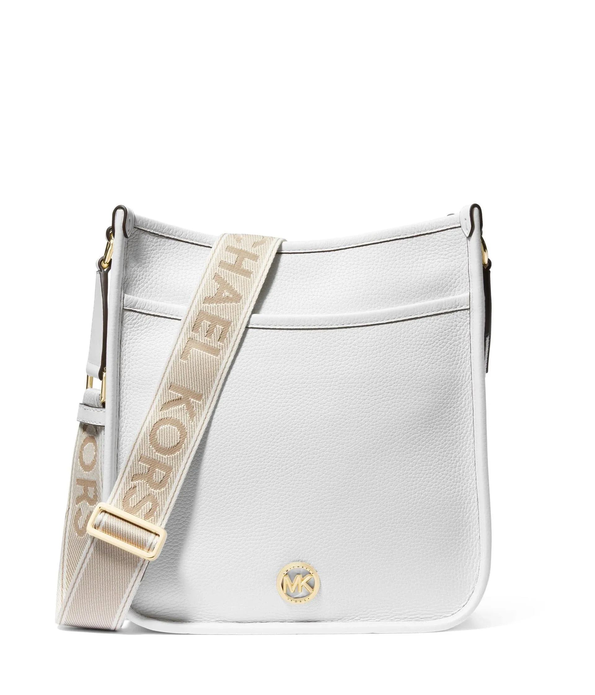 Michael Kors Luisa Large North South Messenger Crossbody Bag - Optic White