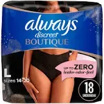 Always Discreet Boutique Incontinence Underwear for Women (l/black)