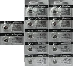 12 Energizer 392/384 Silver Oxide 0% Mercury Batteries