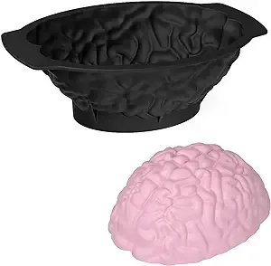 Silicone Brain Mold - Realistic Human Brain Cake Mold3.2&#034; Deep Large Volume w...