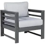 Amora Charcoal Gray Outdoor Lounge Chair with Cushion