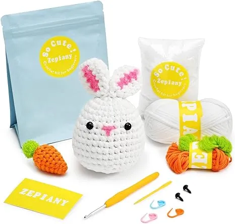 Crochet Kit for Beginners, Amigurumi Crocheting Animals Kits with Step-by-Step Video Tutorials, Knitting Starter Pack for Adults and Kids, 2 Axolotls