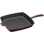 STAUB  12&#034; GRILL PAN GRENADINE ENAMELED CAST IRON FRANCE