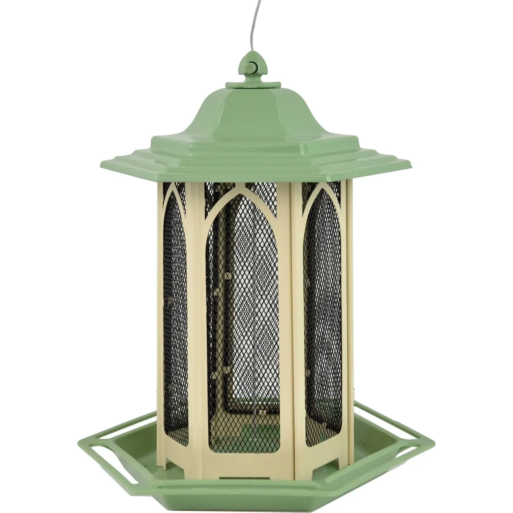 NEW Perky-Pet GAZ01 Green 3.5 lbs. Capacity Metal Gazebo Chalet Wild Bird Feeder